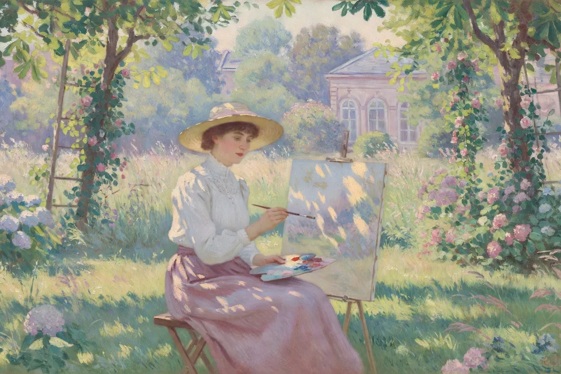 Tableau de Berthe Morisot, peinture impressionniste représentant une scène de vie intime
