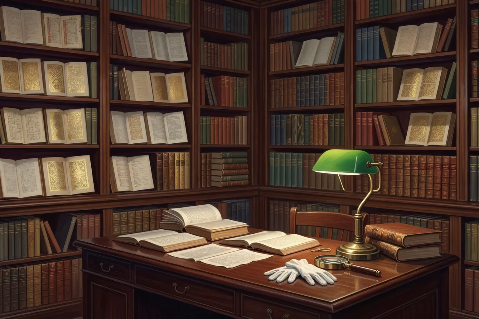 Bibliothèque privée new-yorkaise du début du XXe siècle avec manuscrits enluminés rares