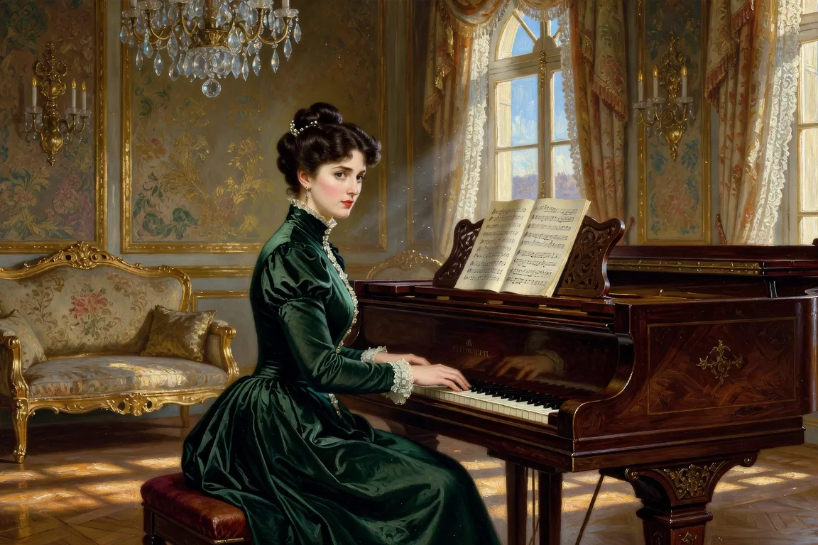 Portrait de Cécile Chaminade, compositrice française, fin XIXe siècle