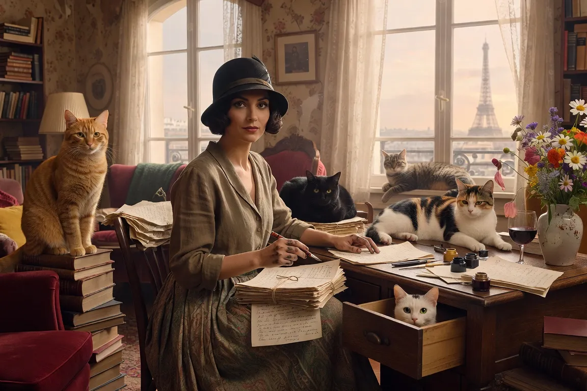 Portrait de Colette, écrivaine française du début du XXe siècle